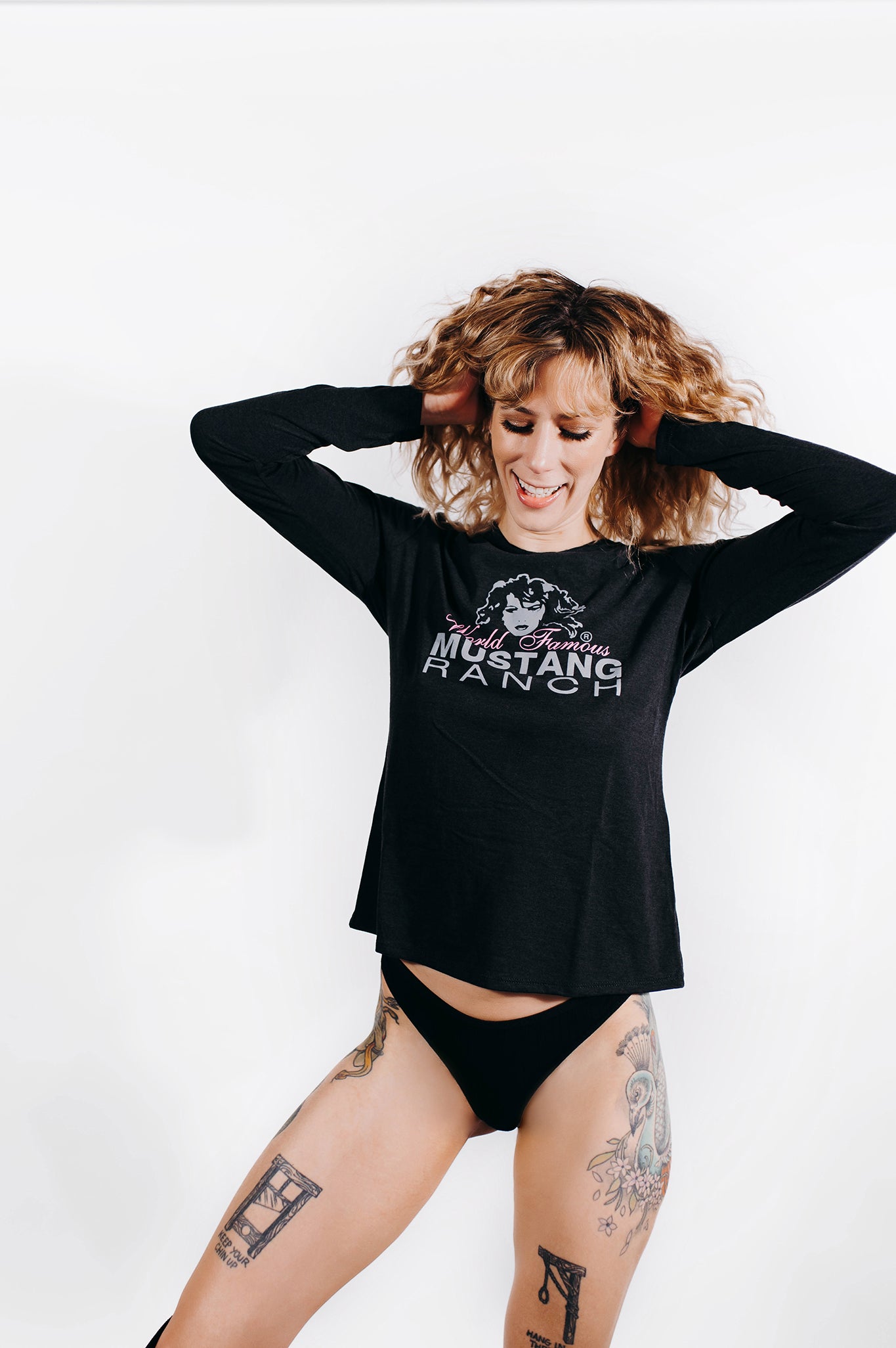 Ladies Long Sleeve Hooded Tee