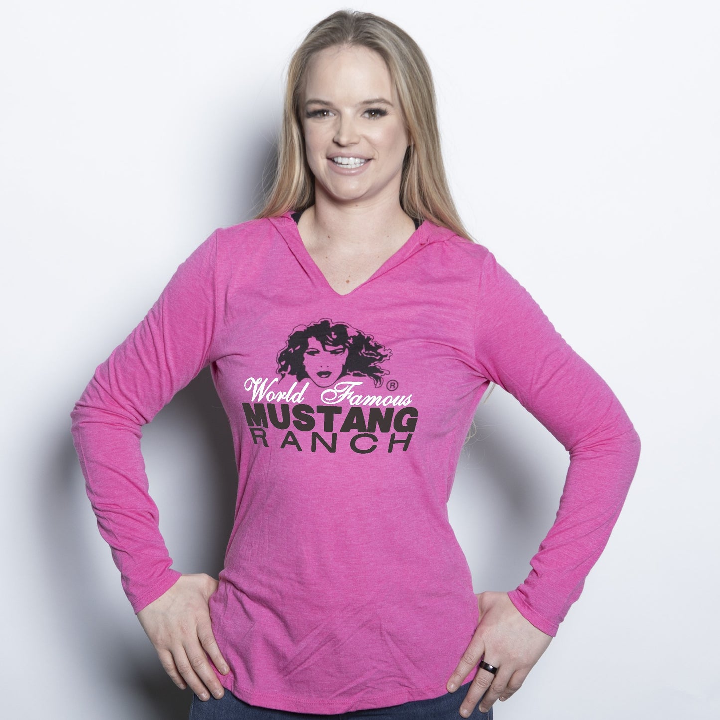 Ladies Long Sleeve Hooded Tee